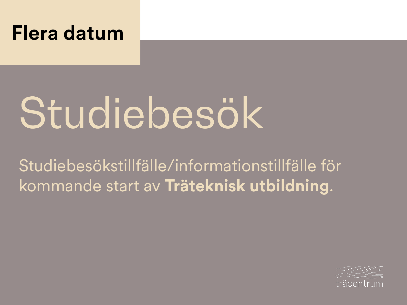 Utbildningskalender Träteknisk